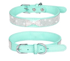 Eye-catching Dog Necklace Strong Anti-choke Fadeless Fashion Rhinestone Dog Necklace