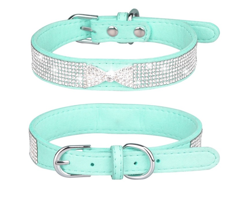 Eye-catching Dog Necklace Strong Anti-choke Fadeless Fashion Rhinestone Dog Necklace