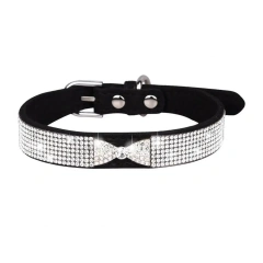 Eye-catching Dog Necklace Strong Anti-choke Fadeless Fashion Rhinestone Dog Necklace