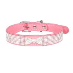 Eye-catching Dog Necklace Strong Anti-choke Fadeless Fashion Rhinestone Dog Necklace