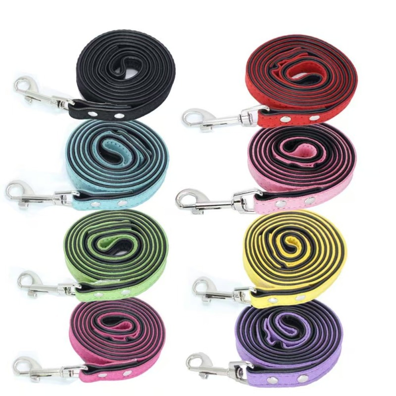 Dog Collar Adjustable Pet Products pet Necklace Dog Harness Leash Quick Release Bling Rhinestone 1 PC PU Leather