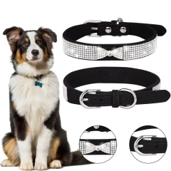 Eye-catching Dog Necklace Strong Anti-choke Fadeless Fashion Rhinestone Dog Necklace