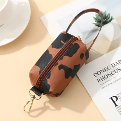 Cute Cartoon Cow-Shaped Dogs cats Poop Bag Dispenser With Canvas Storage Box storage bag leopard print leather bag  pet supplies
