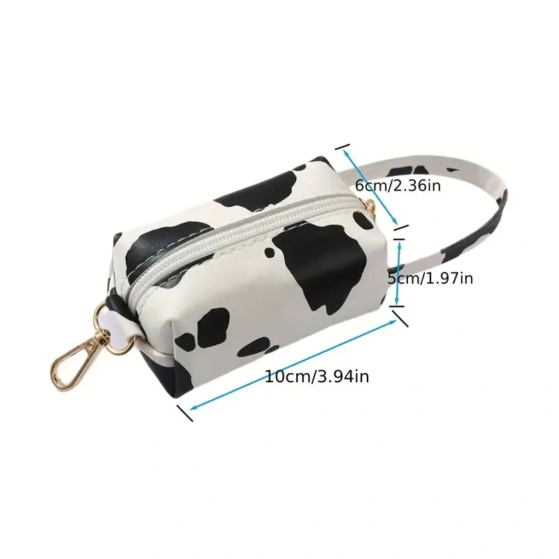 Cute Cartoon Cow-Shaped Dogs cats Poop Bag Dispenser With Canvas Storage Box storage bag leopard print leather bag  pet supplies