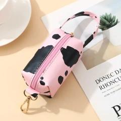 Cute Cartoon Cow-Shaped Dogs cats Poop Bag Dispenser With Canvas Storage Box storage bag leopard print leather bag  pet supplies
