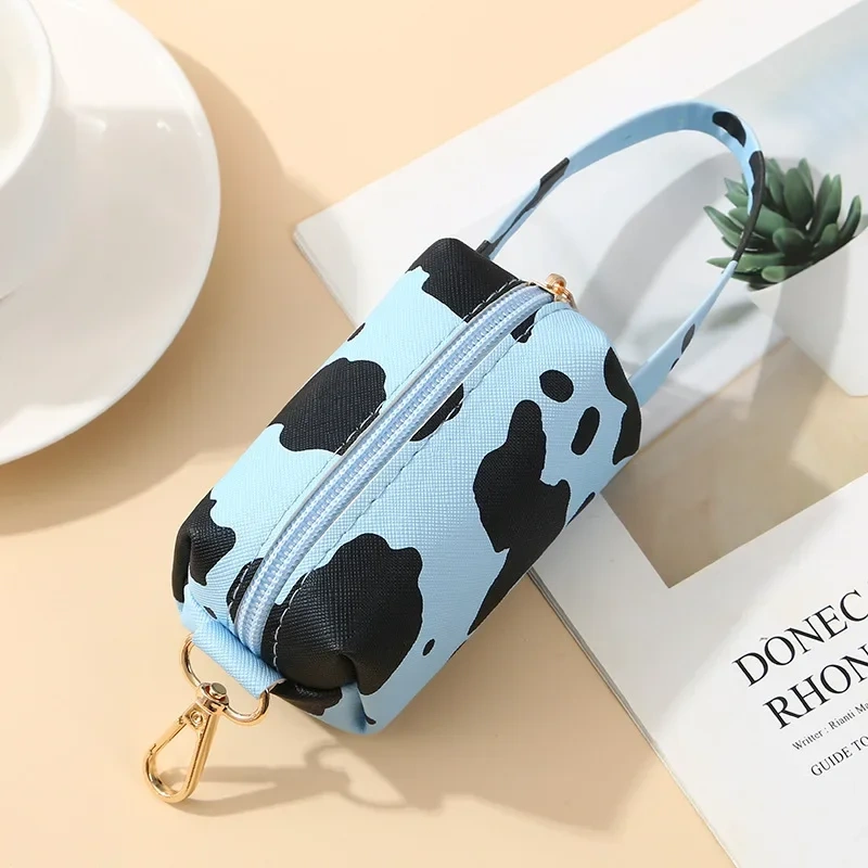Cute Cartoon Cow-Shaped Dogs cats Poop Bag Dispenser With Canvas Storage Box storage bag leopard print leather bag  pet supplies