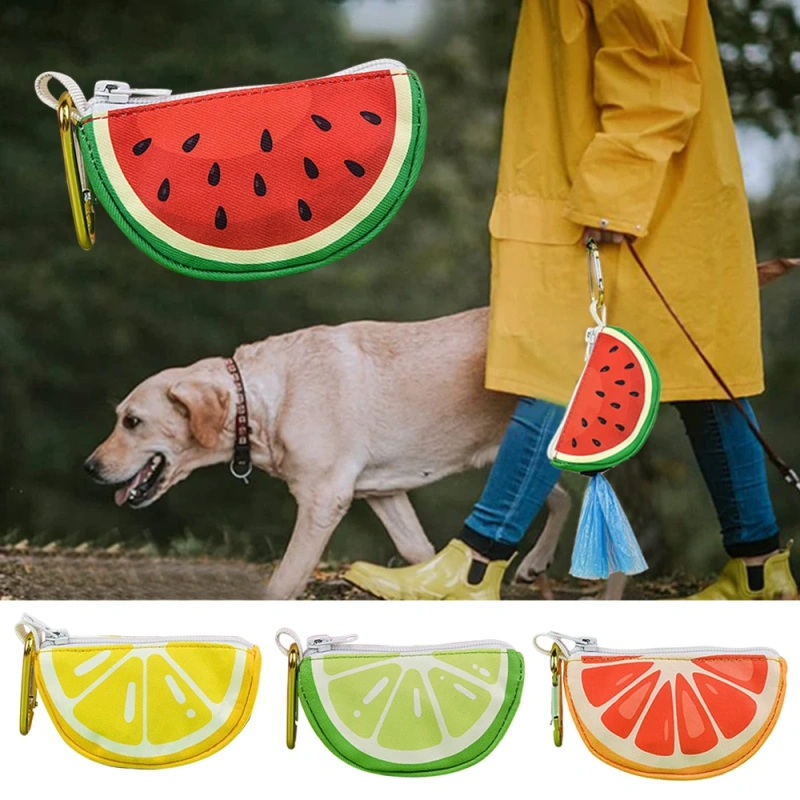 Protable Dog Poop Bag Dispenser Pouch Printed Dogs Poop Waste Bag Holder Pets Supplies Garbage Snack Bags For Outdoor Walking