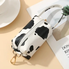 Cute Cartoon Cow-Shaped Dogs cats Poop Bag Dispenser With Canvas Storage Box storage bag leopard print leather bag  pet supplies