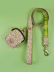 1 Pcs Summer Cute high quality gold hardware Luxury Pet Trash Bag & Traction Rope Double sided print Pet dog & cat holiday gift