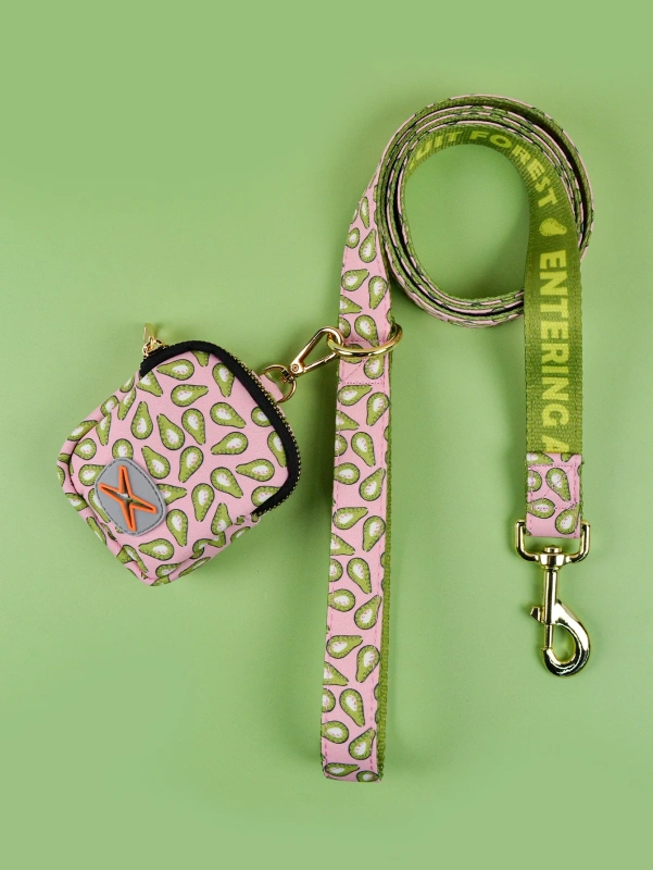 1 Pcs Summer Cute high quality gold hardware Luxury Pet Trash Bag & Traction Rope Double sided print Pet dog & cat holiday gift
