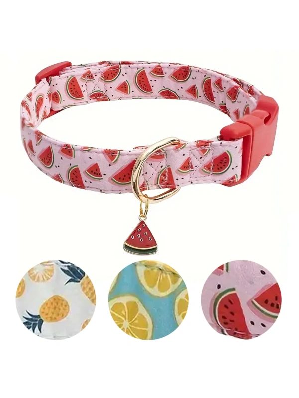 CP602 Fruit pattern Pet dog collar with Fruit metal pendant do for Cat Puppy Dog