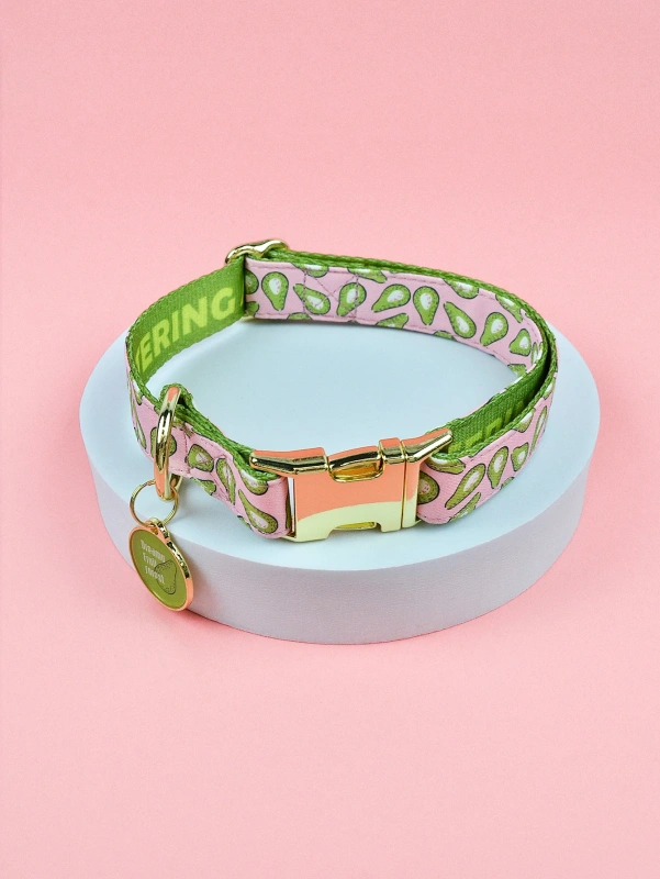 1 Pcs Summer Cute Pet Collar With Pendant Double-Sided Printed Pet Dog And Cat Holiday Gift Pet Adjustable Collar