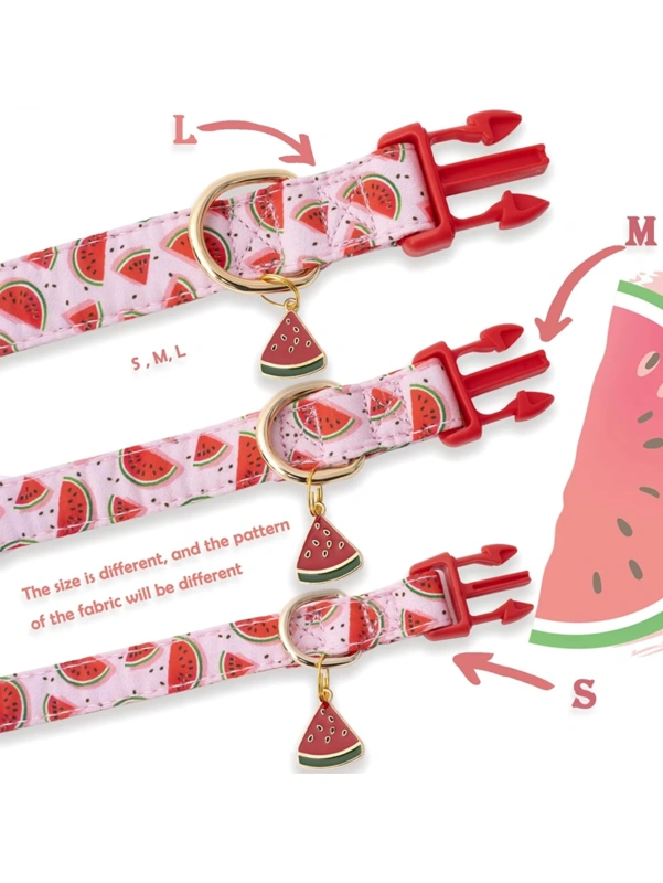 CP602 Fruit pattern Pet dog collar with Fruit metal pendant do for Cat Puppy Dog
