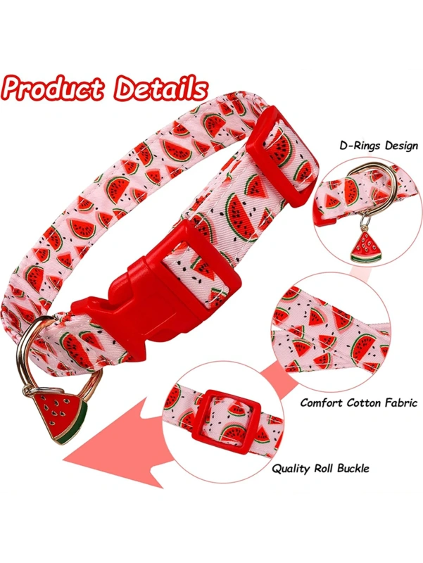 CP602 Fruit pattern Pet dog collar with Fruit metal pendant do for Cat Puppy Dog