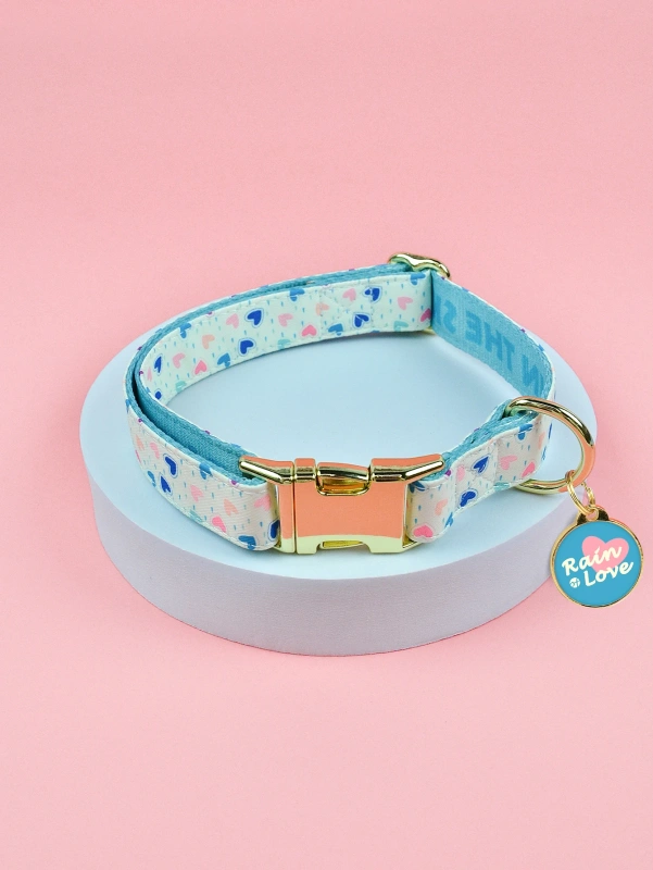 1 Pcs Summer Cute Pet Collar With Pendant Double-Sided Printed Pet Dog And Cat Holiday Gift Pet Adjustable Collar