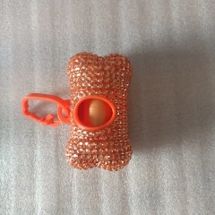 Mini Rhinestone Pet Garbage Bag Dispenser Dog Poop Garbage Stand Portable Cat Poop Storage Box Animals Articles Dog supplies