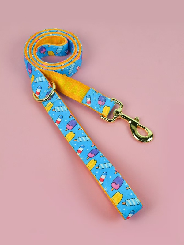 1 Pcs Summer Cute high quality gold hardware Luxury Pet Trash Bag & Traction Rope Double sided print Pet dog & cat holiday gift