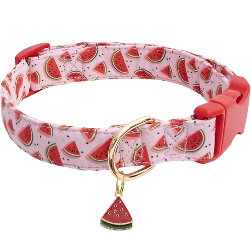 CP602 Fruit pattern Pet dog collar with Fruit metal pendant do for Cat Puppy Dog