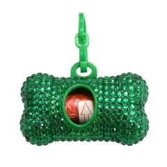 Mini Rhinestone Pet Garbage Bag Dispenser Dog Poop Garbage Stand Portable Cat Poop Storage Box Animals Articles Dog supplies