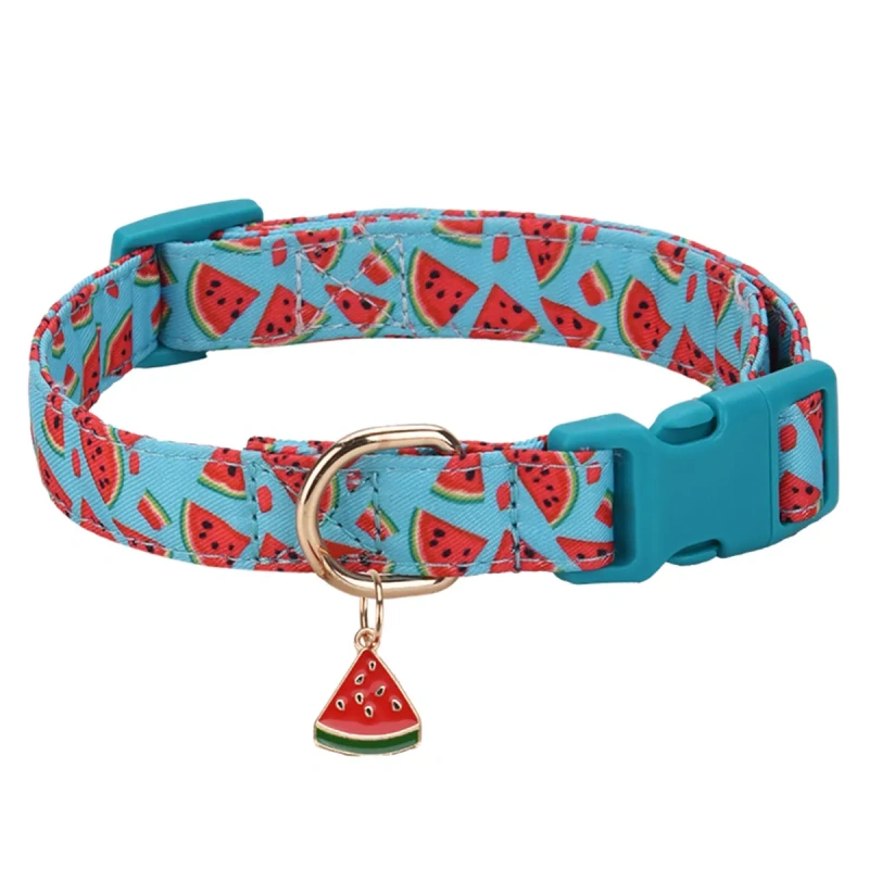 CP611 Pet Dog Puppy Cat Fruit pattern Collar with Metal Fruit pendant Applicable to Small Medium Pet