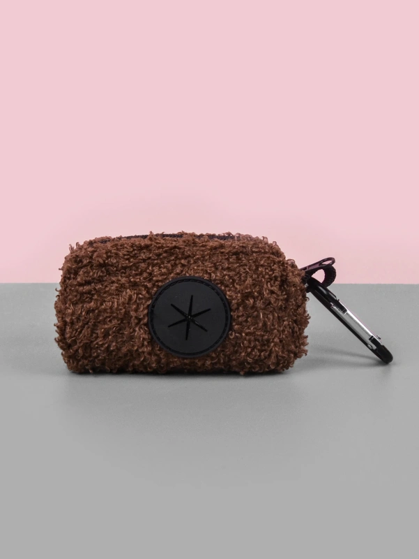 1pcs Furry Cute Design Dog Poop Bag Holder for Leash Attachment（No Poop Bag And Leash）