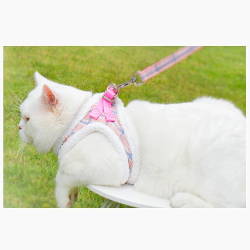Winter Pet Dog Harness Soft Puppy Cat Harness Leash Set Warm Dogs Clothes Adjustable Vest for Small Dogs Outdoor Supplies