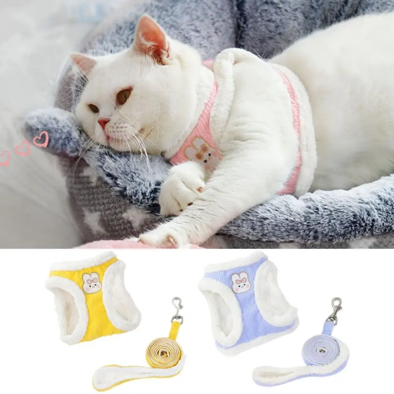 1 Set Comfortable Cat Vest Harness Soft Handle Out Towing Tear Resistant Cat Chest Strap Leash