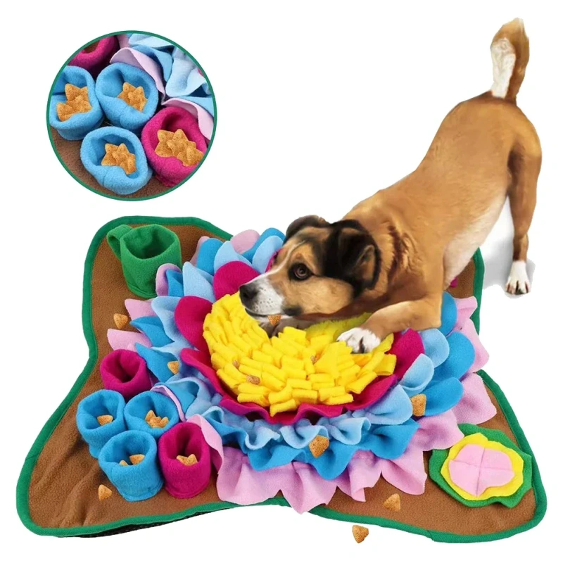 Pet Dog Snuffle Mat Pet Snuffle Feeding Mat Encourages Natural Foraging Skills Dog Training Pad for Slow Eating & Smell Training