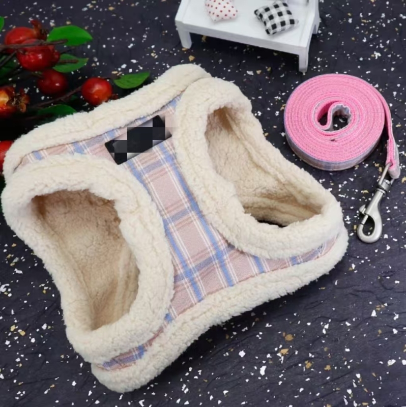 Winter Pet Dog Harness Soft Puppy Cat Harness Leash Set Warm Dogs Clothes Adjustable Vest for Small Dogs Outdoor Supplies