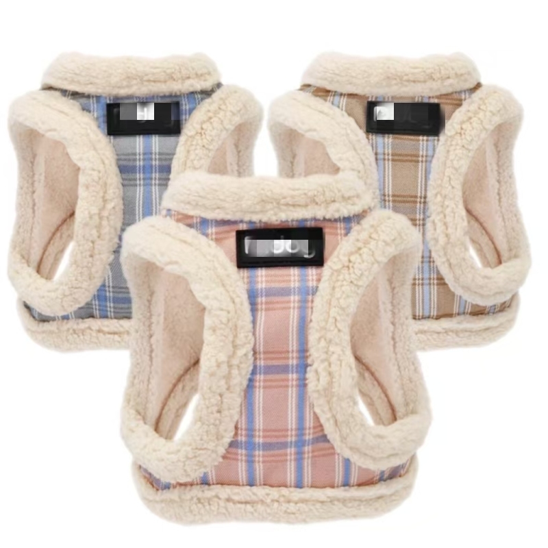 Winter Pet Dog Harness Soft Puppy Cat Harness Leash Set Warm Dogs Clothes Adjustable Vest for Small Dogs Outdoor Supplies