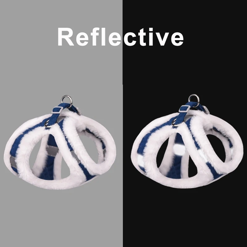 Winter Warm Fur Pet Dog Harness Leash Set Adjustable Reflective Chihuahua Puppy Cat Harness Vest For Small Dogs Yorkie