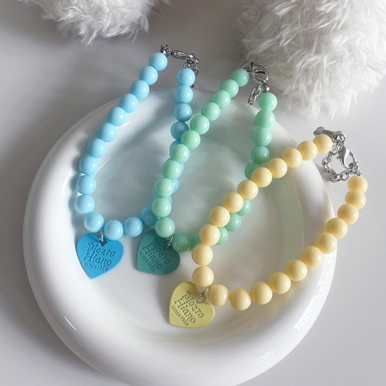 Pet supplies, colorful heart beaded cat necklace accessories