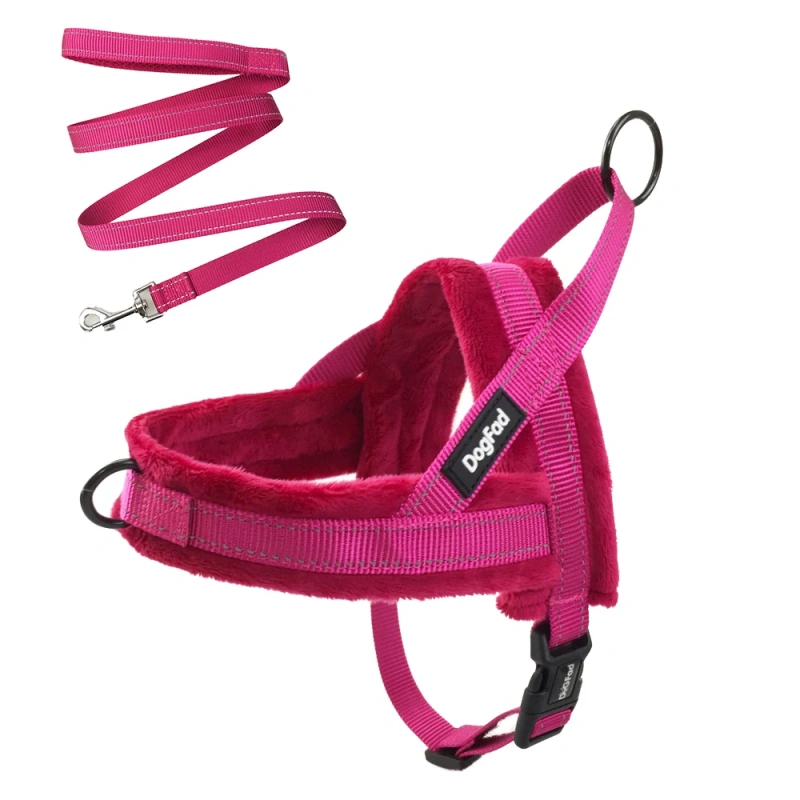 Plush Dog Harness Autumn Winter Comfortable Dog Chest Strap Leashes Vest Pet Harness