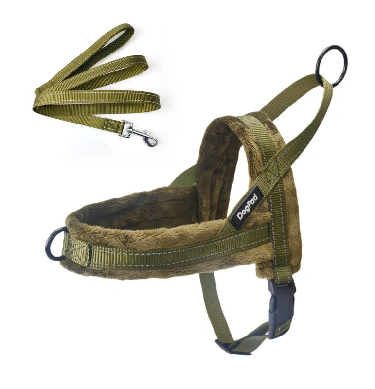 Plush Dog Harness Autumn Winter Comfortable Dog Chest Strap Leashes Vest Pet Harness
