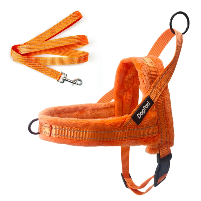Plush Dog Harness Autumn Winter Comfortable Dog Chest Strap Leashes Vest Pet Harness