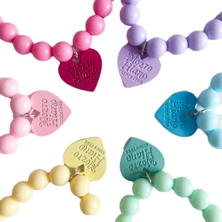 Pet supplies, colorful heart beaded cat necklace accessories
