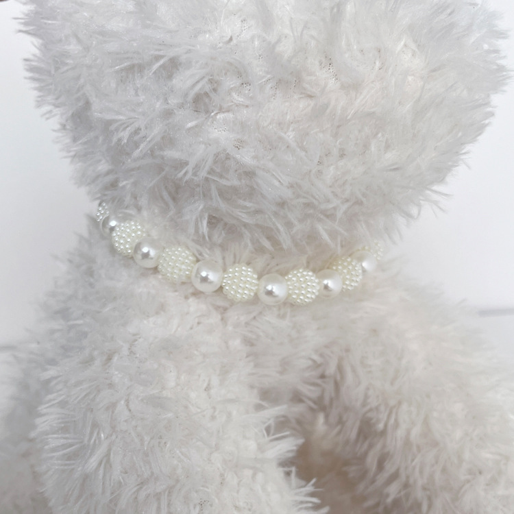 Pet supplies pearl beaded cat necklace jewelry accessories small and medium dogs Teddy dog ​​collar