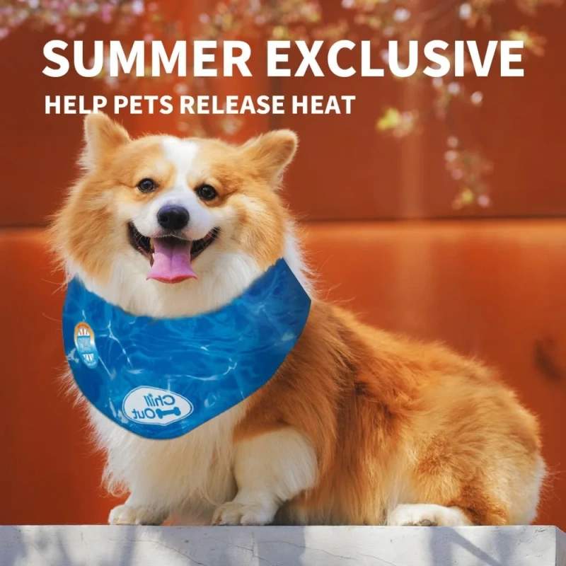 Pet Cooling Ice Scarf Cool,  headband dog collar cat collar, cooling pet headband, summer breathable scarf,neck cooler for dogs