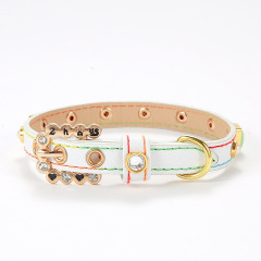 PU Leather Pet Collar With Square Studs Adjustable Strap For Cats & Small Dogs Necklace Pet Accessories