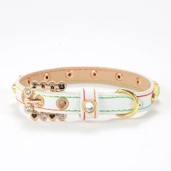 PU Leather Pet Collar With Square Studs Adjustable Strap For Cats & Small Dogs Necklace Pet Accessories