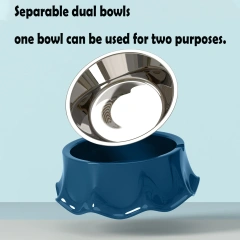 Stainless Steel Dog Feeding Bowl 500ml Rounded Shape Hot Sale Stackable with Removable Base