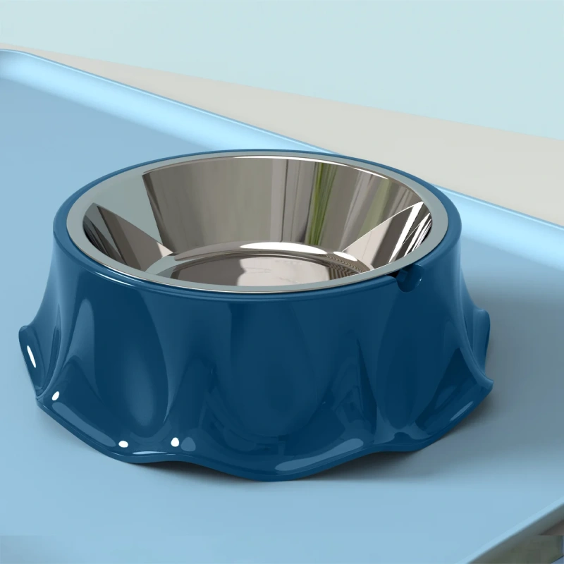 Stainless Steel Dog Feeding Bowl 500ml Rounded Shape Hot Sale Stackable with Removable Base