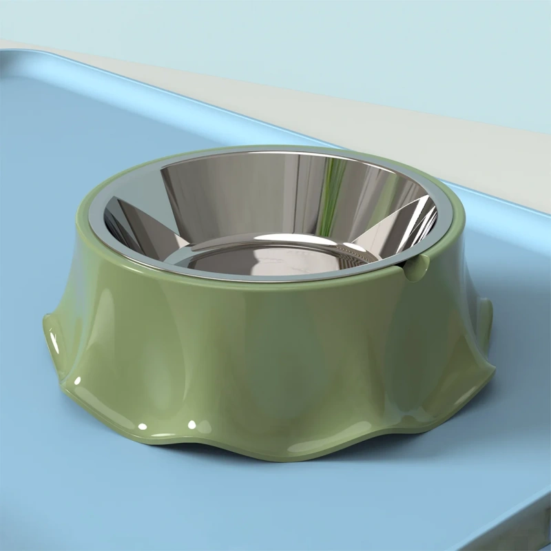 Stainless Steel Dog Feeding Bowl 500ml Rounded Shape Hot Sale Stackable with Removable Base