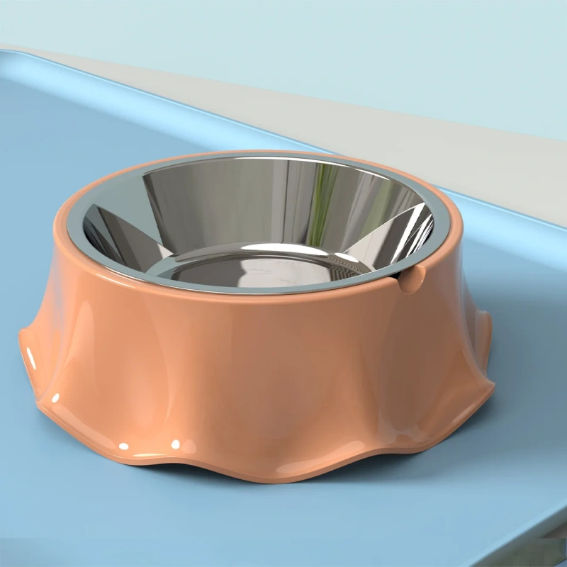 Stainless Steel Dog Feeding Bowl 500ml Rounded Shape Hot Sale Stackable with Removable Base