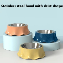 Stainless Steel Dog Feeding Bowl 500ml Rounded Shape Hot Sale Stackable with Removable Base