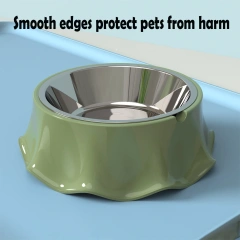 Stainless Steel Dog Feeding Bowl 500ml Rounded Shape Hot Sale Stackable with Removable Base