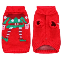 Christmas Sweater Dog Clothes Winter Warm Pet Coat Jacket Vest for Small Dog Clothes Festival Costume Christmas Ugly Sweater 45