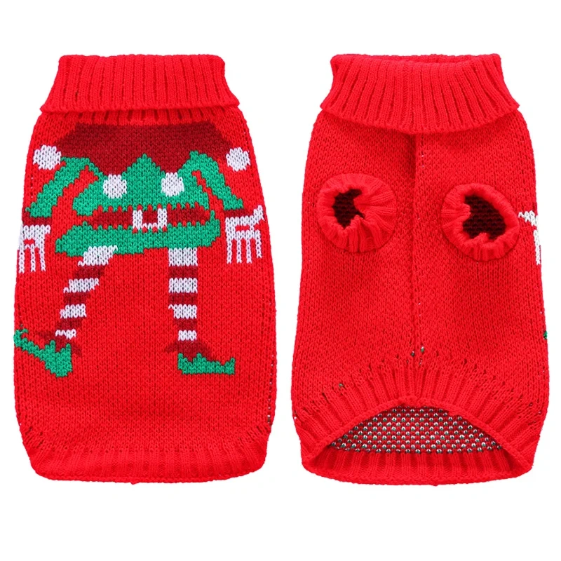 Christmas Sweater Dog Clothes Winter Warm Pet Coat Jacket Vest for Small Dog Clothes Festival Costume Christmas Ugly Sweater 45