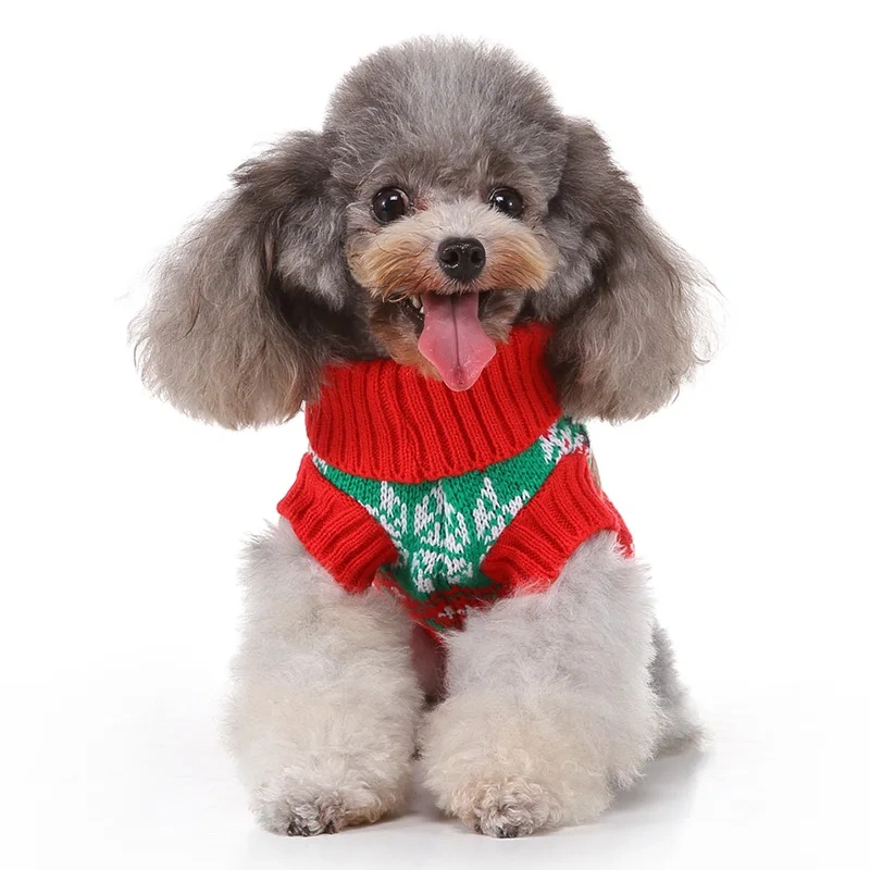 Christmas Sweater Dog Clothes Winter Warm Pet Coat Jacket Vest for Small Dog Clothes Festival Costume Christmas Ugly Sweater 45