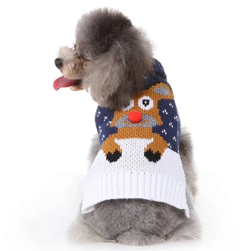 Christmas Sweater Dog Clothes Winter Warm Pet Coat Jacket Vest for Small Dog Clothes Festival Costume Christmas Ugly Sweater 45